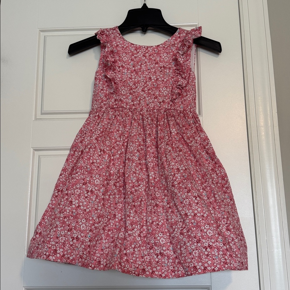 Edgehill Collection Pink Floral Sleeveless Ruffle Dress - Girls Size 6